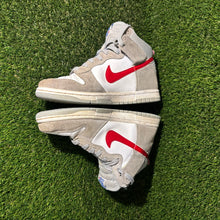 Load image into Gallery viewer, Size 4.5 - Kids Nike Dunk SE High Athletic Club - Light Smoke Grey Gym Red