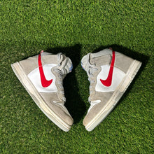 Load image into Gallery viewer, Size 4.5 - Kids Nike Dunk SE High Athletic Club - Light Smoke Grey Gym Red