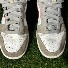 Load image into Gallery viewer, Size 4.5 - Kids Nike Dunk SE High Athletic Club - Light Smoke Grey Gym Red