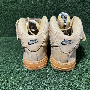 Size 3Y - Kids Nike Air Force 1 Brown Wheat Mid Top 859337-200