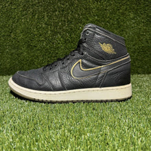 Load image into Gallery viewer, Size 7  (GS) - Kids Jordan 1 Retro OG High Black Metallic Gold
