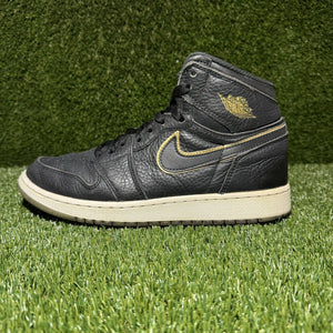 Size 7  (GS) - Kids Jordan 1 Retro OG High Black Metallic Gold