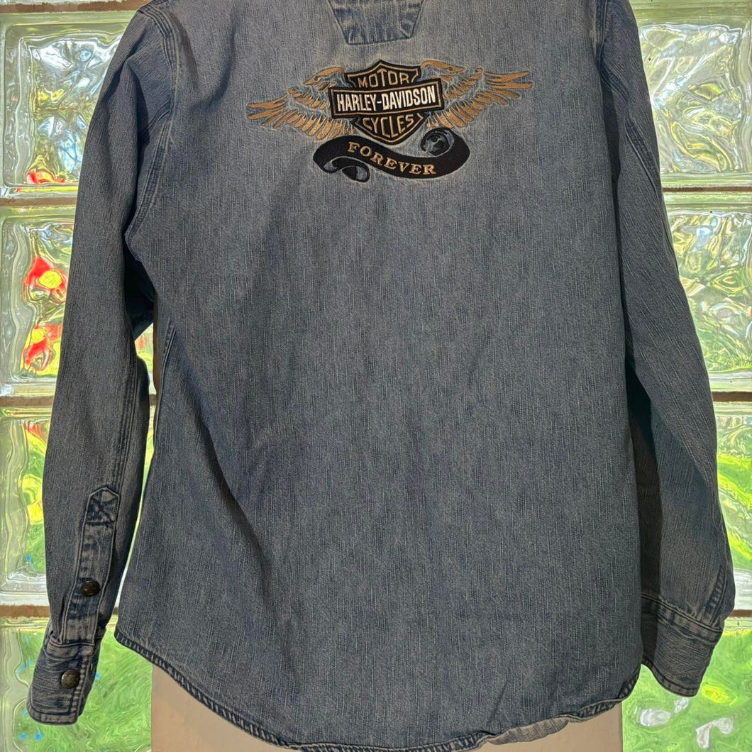 Harley Davidson Buttoned up Jean Jacket/Tee